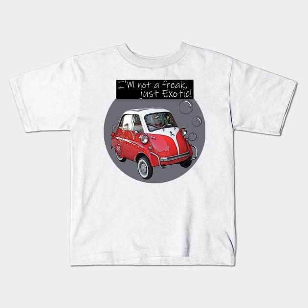 BUBBLE CAR EXOTIC VINTAGE Kids T-Shirt by VICDR